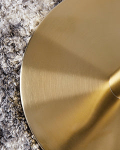 Brass-Tone Metal Floor Lamp with Glass Dome Shade - finish detail - 4
