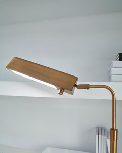 Adjustable Bronze LED Desk Lamp with Brown Marble Base - shade and dimmer detail - 5