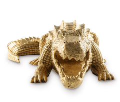Antiqued Goldtone Alligator Sculpture - alternate product view - 3