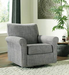 Ash Upholstered Swivel Glider Accent Chair - Ash - styled setting; one item included - 2