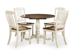 Antique White/Brown / Table + 4 Chairs, product view 1; includes table + 4 chairs; other furniture and accessories excluded - 14