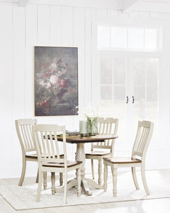 Antique White/Brown / Table + 4 Chairs, product view 2; includes table + 4 chairs; other furniture and accessories excluded - 15