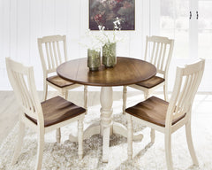 Antique White/Brown / Table + 4 Chairs, product view 3; includes table + 4 chairs; other furniture and accessories excluded - 16