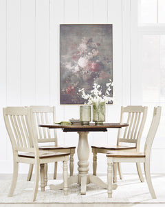 Antique White/Brown / Table + 4 Chairs, product view 4; includes table + 4 chairs; other furniture and accessories excluded - 17