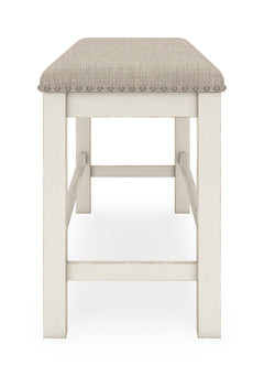 Antique White / Counter Height Bench, side view; one bench included; additional furniture and accessories excluded - 6