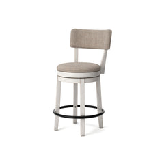 Antique White / Open Back — Set of 2 Stools, alternate angle view; matching pair included; additional furniture and accessories excluded - 3
