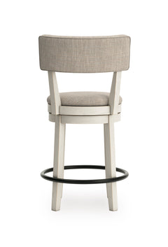 Antique White / Open Back — Set of 2 Stools, back view; matching pair included; additional furniture and accessories excluded - 4