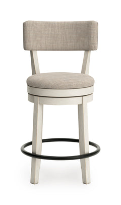 Antique White / Open Back — Set of 2 Stools, front view; matching pair included; additional furniture and accessories excluded - 6