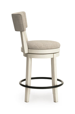 Antique White / Open Back — Set of 2 Stools, side view; matching pair included; additional furniture and accessories excluded - 8