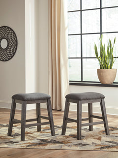 Gray / Set of 2 Counter Stools, furniture view 1; includes set of 2 counter stools; table, other seating and accessories excluded - 1