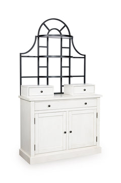 White / Black / Base + Hutch, furniture view 1; includes matching base and hutch; decorative accessories excluded - 1