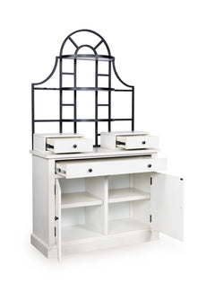 White / Black / Base + Hutch, furniture view 2; includes matching base and hutch; decorative accessories excluded - 2