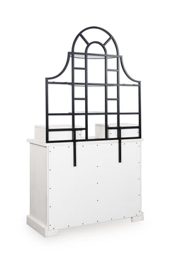 White / Black / Base + Hutch, furniture view 3; includes matching base and hutch; decorative accessories excluded - 3