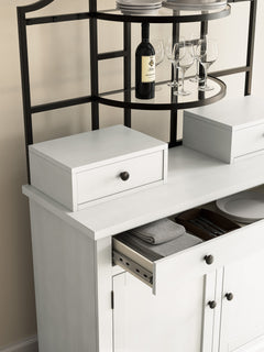 White / Black / Base + Hutch, furniture view 4; includes matching base and hutch; decorative accessories excluded - 4