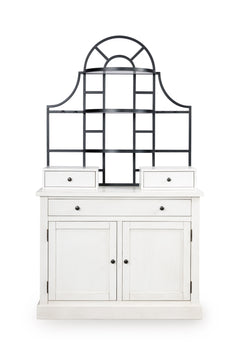 White / Black / Base + Hutch, furniture view 5; includes matching base and hutch; decorative accessories excluded - 5