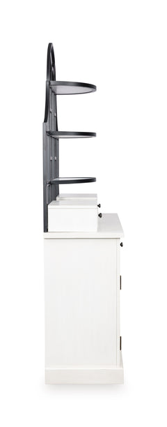 White / Black / Base + Hutch, furniture view 6; includes matching base and hutch; decorative accessories excluded - 6