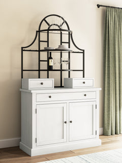 White / Black / Base + Hutch, furniture view 7; includes matching base and hutch; decorative accessories excluded - 7