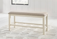 Antique White / Counter Height Bench, product view 8; included: one counter-height bench; table and stools excluded; other furniture and accessories excluded - 65
