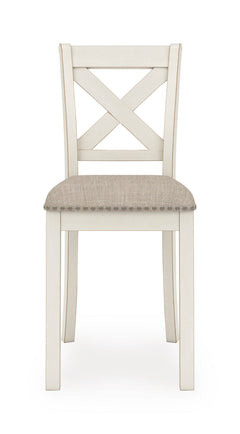 Antique White / 2 X-Back Counter Stools, product view 5; included: two x-back counter stools; table and bench excluded; other furniture and accessories excluded - 30