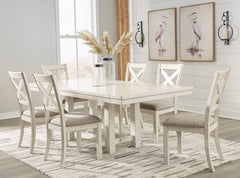 Antique White / Table + 6 Chairs, product view 2; included: 1 table; 6 matching chairs; all other furniture and accessories excluded - 20