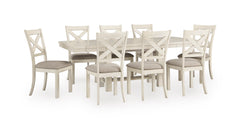 Antique White / Table + 8 Chairs, product view 1; included: 1 table; 8 matching chairs; all other furniture and accessories excluded - 21