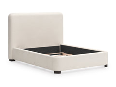 Beige Queen upholstered bed, frame without mattress - 2