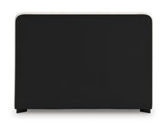 Beige Queen upholstered bed, back of headboard - 4