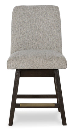 Beige/Dark Brown / Counter Height — Set of 2 Stools, front view; matching pair included; additional furniture and accessories excluded - 4