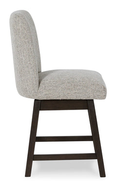 Beige/Dark Brown / Counter Height — Set of 2 Stools, side view; matching pair included; additional furniture and accessories excluded - 5