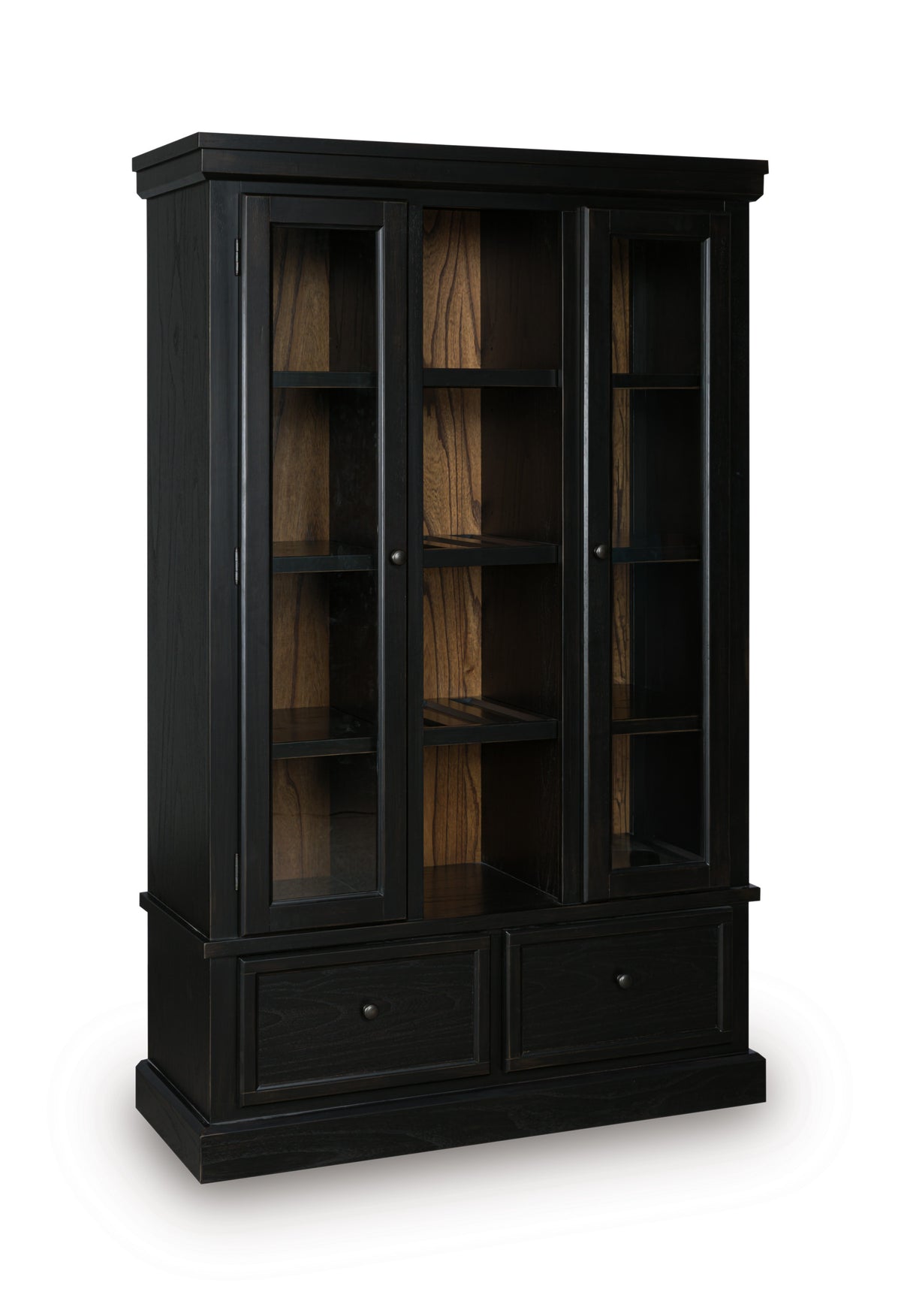 Black/Brown / Display Cabinet, cabinet view 1; includes one cabinet; accessories and other furniture excluded