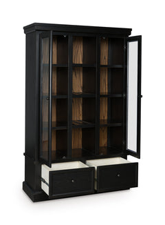 Black/Brown / Display Cabinet, cabinet view 2; includes one cabinet; accessories and other furniture excluded - 2