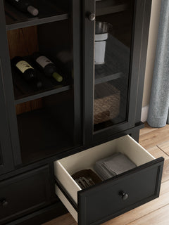 Black/Brown / Display Cabinet, cabinet view 4; includes one cabinet; accessories and other furniture excluded - 4