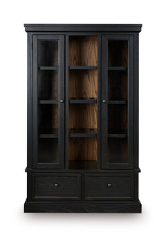 Black/Brown / Display Cabinet, cabinet view 5; includes one cabinet; accessories and other furniture excluded - 5