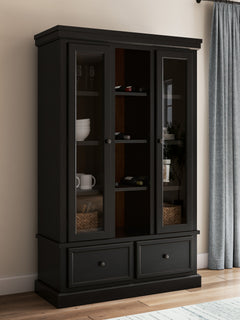 Black/Brown / Display Cabinet, cabinet view 7; includes one cabinet; accessories and other furniture excluded - 7