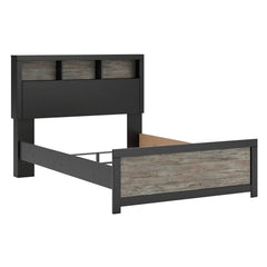 Black/Gray Bookcase Bed Full, view 1; selected furniture only; mattress foundation bedding and accessories excluded - 46