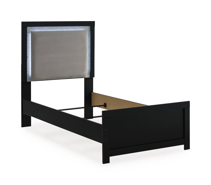 Black and White Upholstered LED Bedroom Furniture Collection