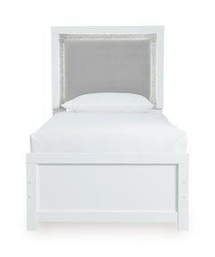 White / Upholstered LED Panel Bed / Twin, view 2; selected furniture only; mattress foundation bedding and accessories excluded - 10