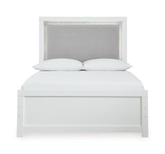 White / Upholstered LED Panel Bed / Full, view 2; selected furniture only; mattress foundation bedding and accessories excluded - 19