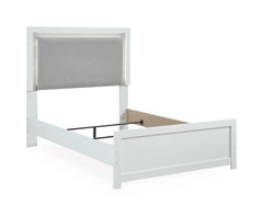 White / 5pc Set with Upholstered LED Panel Bed / Full, view 1; selected furniture only; mattress foundation bedding and accessories excluded - 22