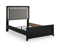 Black / Upholstered LED Panel Bed / Full, view 1; selected furniture only; mattress foundation bedding and accessories excluded - 3