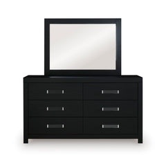 Black / Dresser + Mirror, view 2; selected furniture only; mattress foundation bedding and accessories excluded - 41