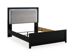 Black / Upholstered LED Panel Bed / Queen, view 1; selected furniture only; mattress foundation bedding and accessories excluded - 5