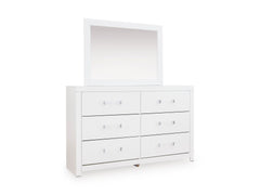 White / Dresser + Mirror, view 1; selected furniture only; mattress foundation bedding and accessories excluded - 50