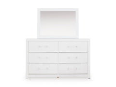 White / Dresser + Mirror, view 2; selected furniture only; mattress foundation bedding and accessories excluded - 51