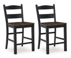 Black/Brown / Counter Height — Set of 2 Stools, additional product view; matching pair included; additional furniture and accessories excluded - 2