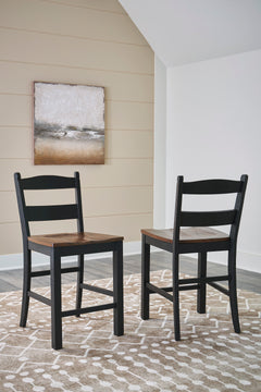 Black/Brown / Counter Height — Set of 2 Stools, additional product view; matching pair included; additional furniture and accessories excluded - 3