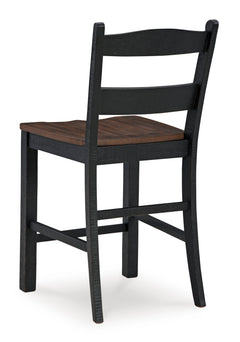 Black/Brown / Counter Height — Set of 2 Stools, back view; matching pair included; additional furniture and accessories excluded - 4