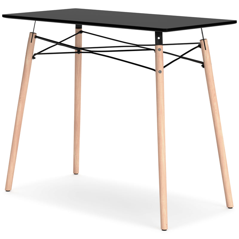 36-Inch Compact Desk with Natural Wood Legs — Black or White