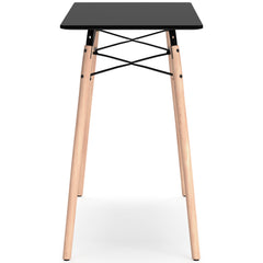 Black and natural wood compact desk, side view - 7