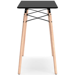 Black and natural wood compact desk, opposite side view - 8